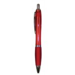 Ball Point Pen, Red/Red Rubber Grip - Pad Printed Custom Imprinted