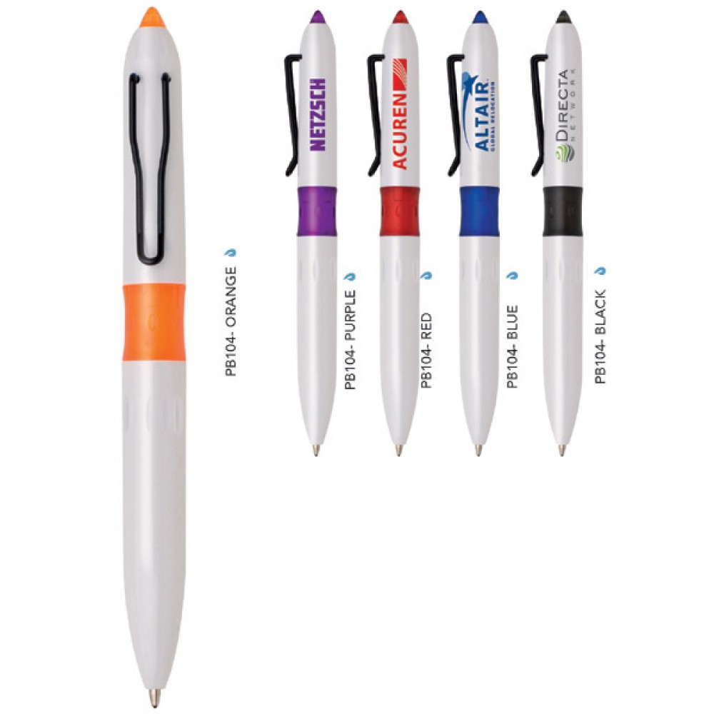 Logo Branded Polymer Collection Sleek White Body Ballpoint Pen Logo Branded Polymer Collection Sleek White Body Ballpoint Pen