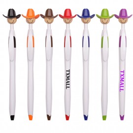 Custom Imprinted Ballpoint Pen with Cowboy Hat Topper  Custom Imprinted Ballpoint Pen with Cowboy Hat Topper