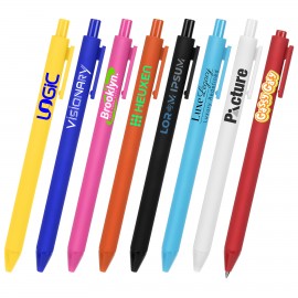 Logo Branded Soft Rubberized Touch Retractable Gel Pen
