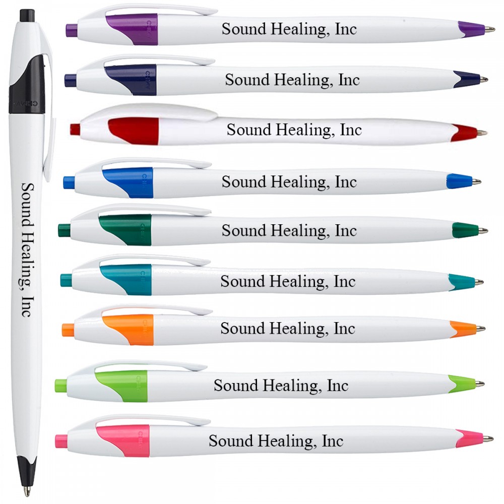 USA Printed Ballpoint Curvy Colorful Writing Pen Logo Branded