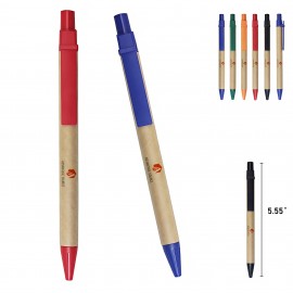 Eco Friendly Paper Barrel Ballpoint Pen Custom Engraved