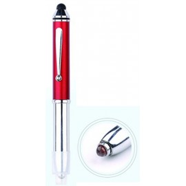 Logo Branded 3 in 1 Stylus Ballpoint Pen, stylus and LED Flashlight