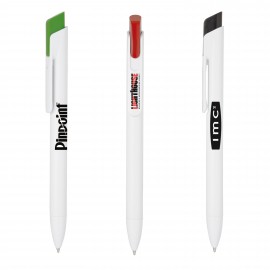 Plantagenet-1706 Promotional White Barrel Pens Custom Imprinted