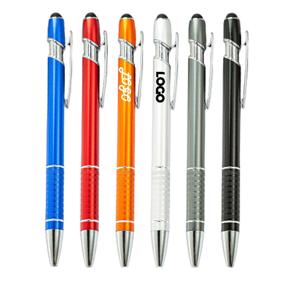 Custom Imprinted New Design Metal Ballpoint Click Tech Pen W/stylus