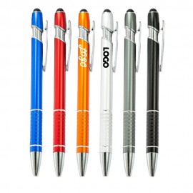 Custom Imprinted New Design Metal Ballpoint Click Tech Pen W/stylus