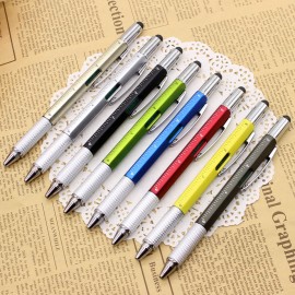 Custom Engraved Multi-Tool Ballpoint Pen w/Screw Heads/Ruler/Spirit Level