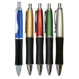 Logo Branded Detroit Retractable Ballpoint Pen with Grip