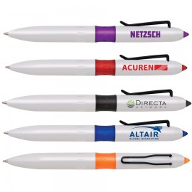 Plastic Collection Twist Action Ballpoint Pen w/ Colored Middle Band Logo Branded  Plastic Collection Twist Action Ballpoint Pen w/ Colored Middle Band Logo Branded