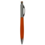 Ball Point Pen, Silver/Orange - Pad Printed Custom Imprinted