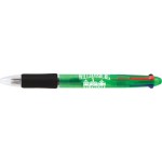 Green Click Down Pen with Black Grip Logo Branded