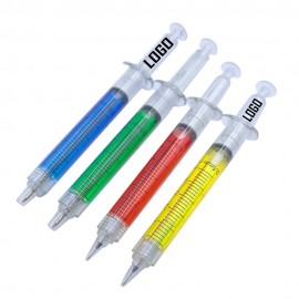 Custom Imprinted Novelty Syringe Shaped Ballpoint Pens w/Transparent Barrel
