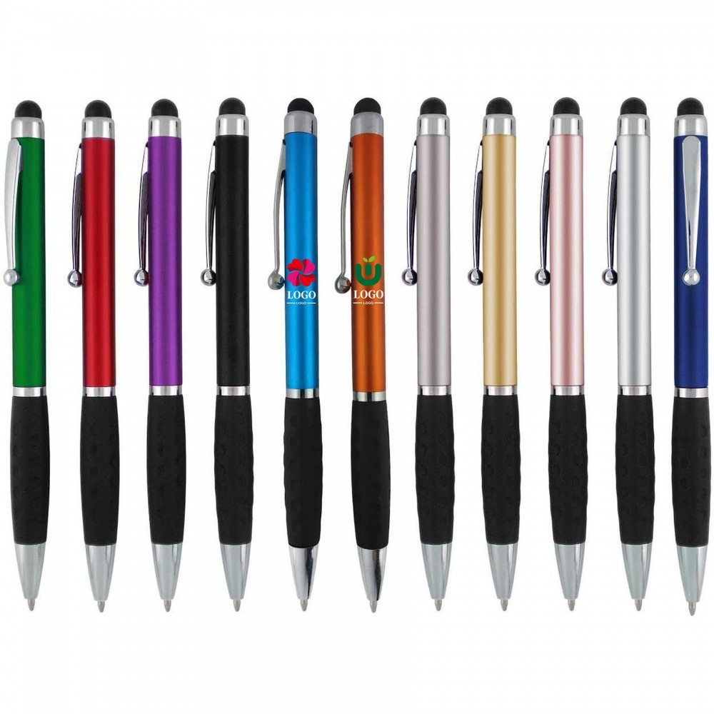2 In 1 Capacitive Touch Screen Stylus Pens With Ballpoint Custom Imprinted