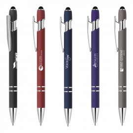 Logo Branded Rubber and Aluminum Stylus Pen