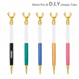 Empty Tube Floating DIY Pen With Deer Head Custom Imprinted  Empty Tube Floating DIY Pen With Deer Head Custom Imprinted