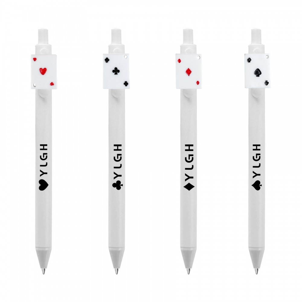Custom Imprinted Click Pen w/ Playing Cards