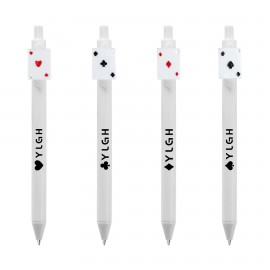 Custom Imprinted Click Pen w/ Playing Cards
