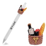 Click Pen with Wine Salami Bread In Basket Custom Imprinted