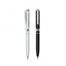 Metal Pen, Ballpoint pen, Twist action, Blue ink refill optional Custom Imprinted