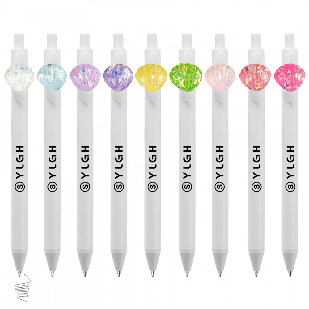 Custom Imprinted Click Pen w/ Scallop Shell