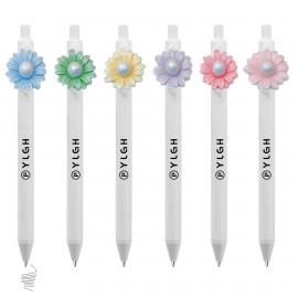 Pearl Daisy Click Pen Custom Engraved