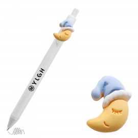 Custom Engraved Click Activated Pen With Nightcap Moon