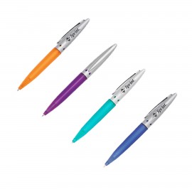 Manhattan Twist Action Ballpoint Pen w/Diamond Cutouts Logo Branded
