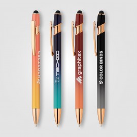 Custom Engraved Ellipse Ombre Rose Gold Stylus Pen - Laser