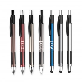 Logo Branded Multifunctional Touch Ballpoint Pen Press Metal Pen