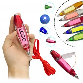 Custom Engraved Custom Multi-purpose Lanyard Ballpoint Pen w/LED Light