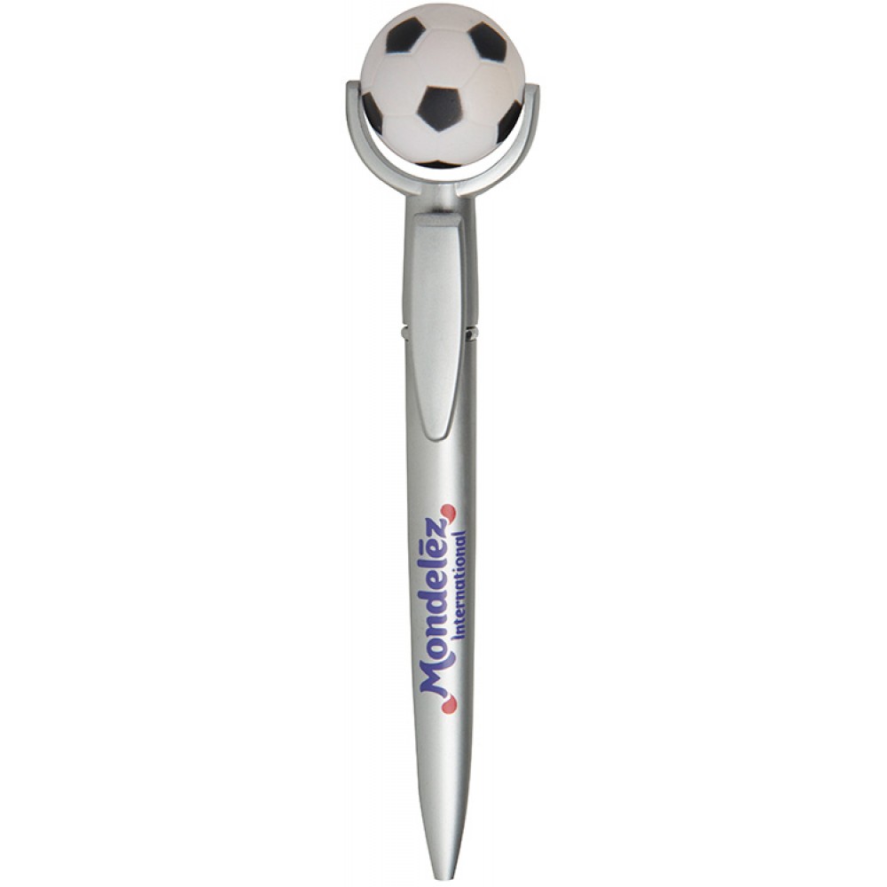 Custom Engraved Soccer Ball Squeeze Top Pen
