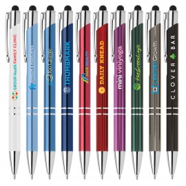 Logo Branded Tres-Chic w/Stylus - ColorJet - Full Color Metal Pen