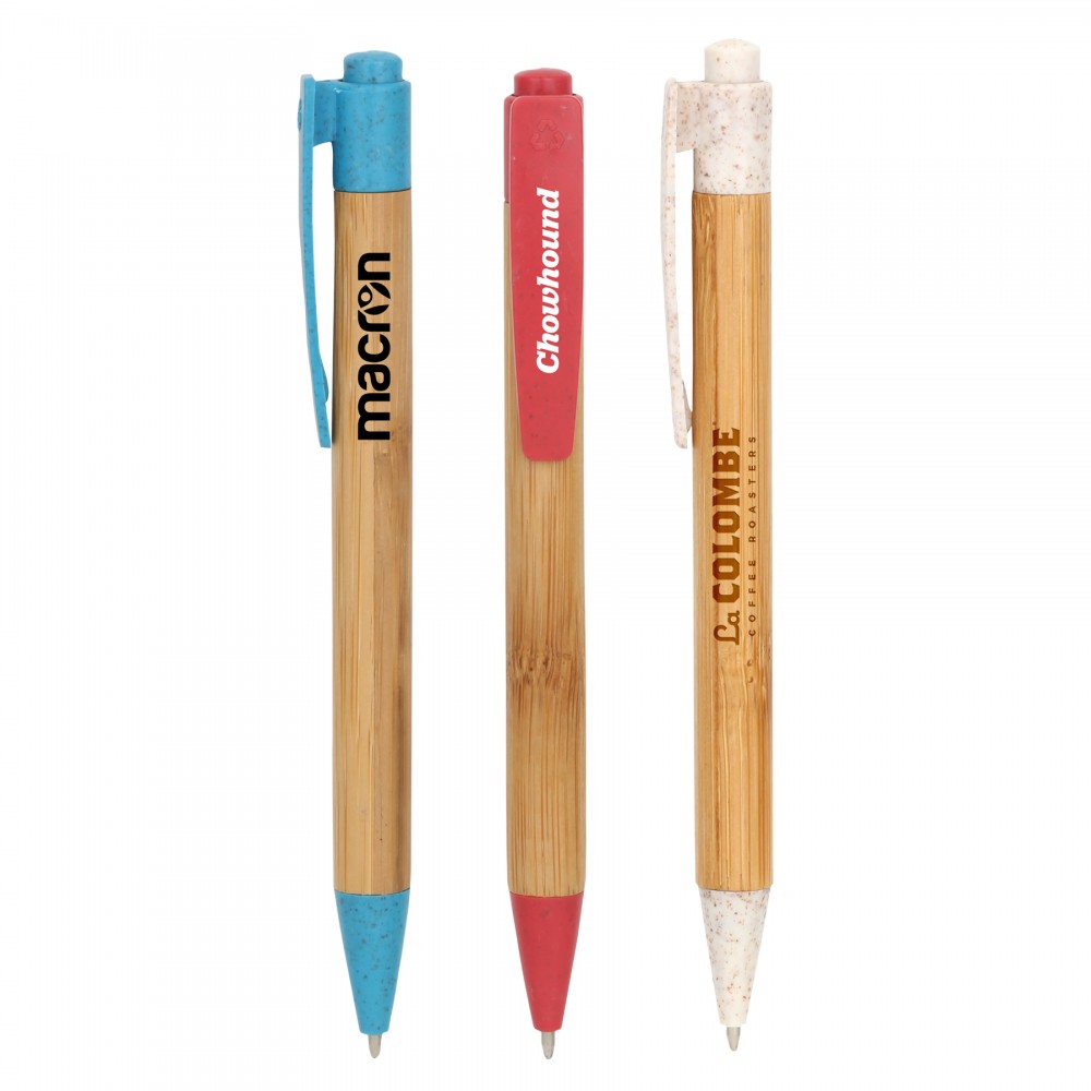 Yosemite Bamboo Ballpoint+Wheat Straw Accent Custom Engraved Yosemite Bamboo Ballpoint+Wheat Straw Accent Custom Engraved