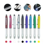Custom Engraved 3 In 1 Touch Screen Stylus Ballpoint Pen With LED Flash Light