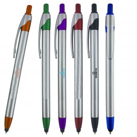 Logo Branded Slim Jen Stylus Silver Pen