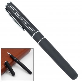 Custom Engraved Sleek Matte Black Pen With Chrome Accents