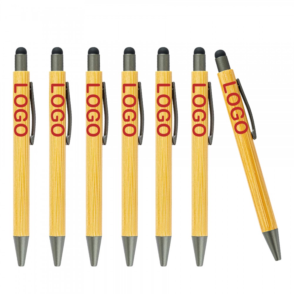 Bamboo Stylus Gel Pen Quick Dry Logo Branded