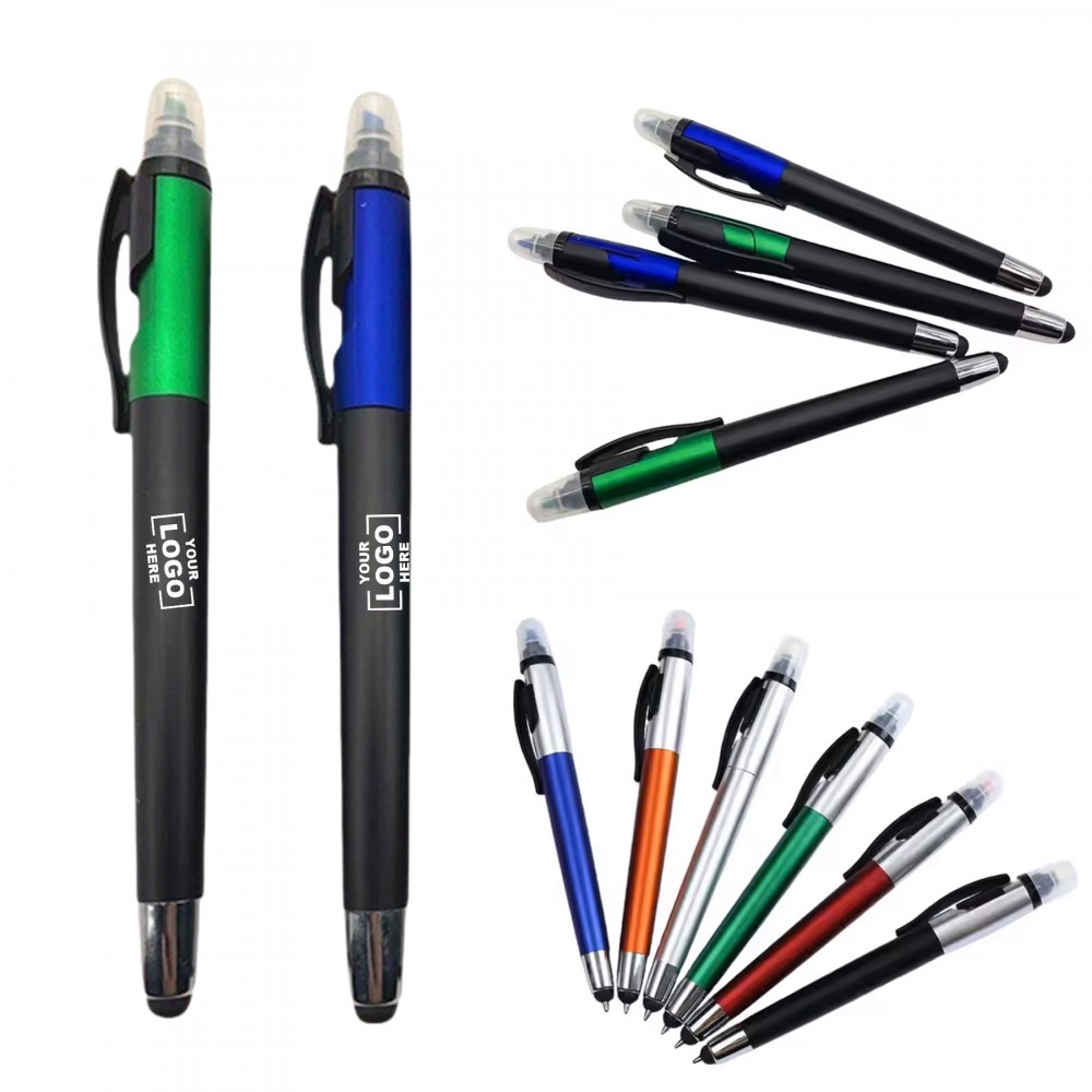 3-in-1 Touchscreen Fluorescent Pen Set Custom Engraved 3-in-1 Touchscreen Fluorescent Pen Set Custom Engraved