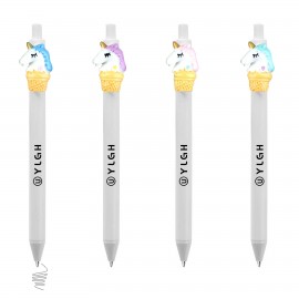 Click Activated Pen With Ice Cream Unicorn Logo Branded