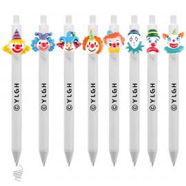 Click Activated Pen With Clown Head Custom Imprinted