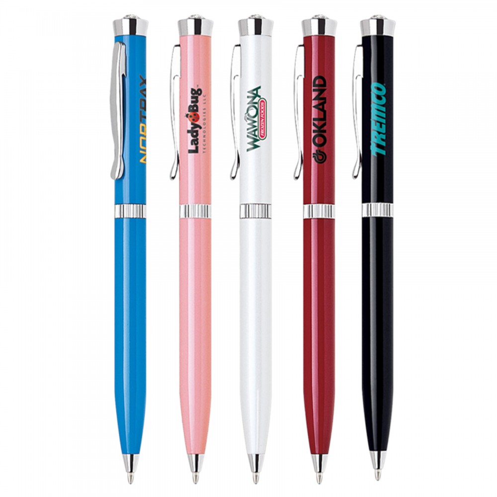 Metal Pen, Ballpoint pen, Twist action, Blue ink refill optional Custom Imprinted Metal Pen, Ballpoint pen, Twist action, Blue ink refill optional Custom Imprinted