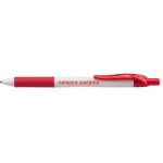 EnerGel-X White Barrel Metal Tip Gel Ink Pen - Red Custom Engraved