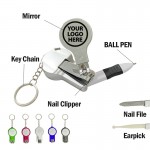 Custom Engraved 6 In 1 Multi-Tool Nail Clipper W/Pen