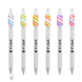 Custom Imprinted Click Pen w/ Colorful Marshmallow Candy