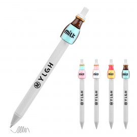 Click Pen w/ Milk Bottle Logo Branded