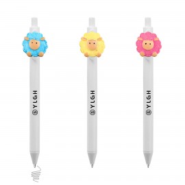 Click Activated Pen With Round Sheep Custom Imprinted