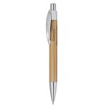 Custom Engraved Grain Click-Action Bamboo Pen