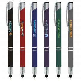 Logo Branded Tres-Chic Softy Stylus - ColorJet - Full-Color Metal Pen