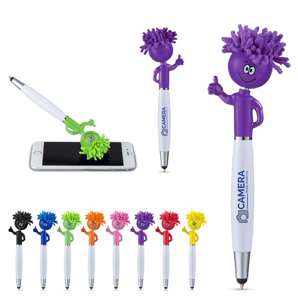 Logo Branded Thumbs Up MopToppers&reg; Screen Cleaner with Stylus Pen