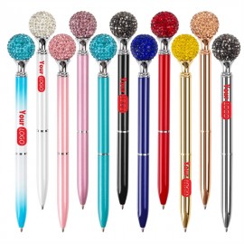 Custom Engraved Diamond Pen Top With Rhinestones Crystal